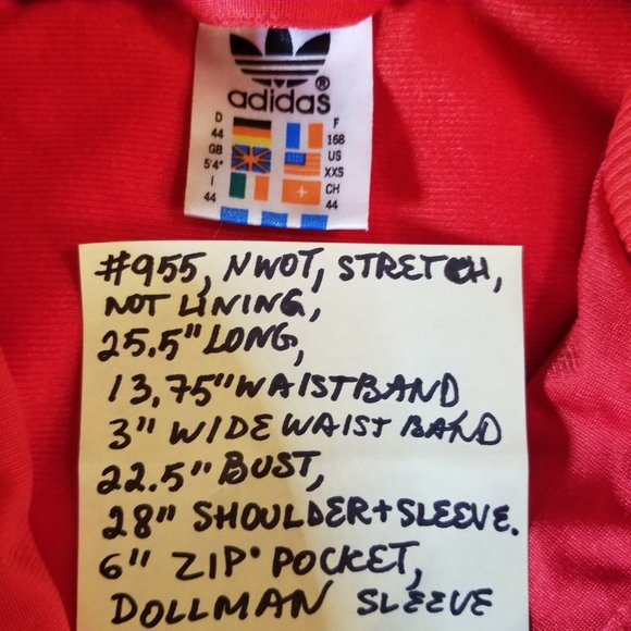 #955 NWOT Adidas Red & Blue Track Jacket S Dolman - Picture 13 of 16